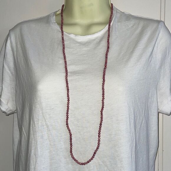 Lavender & pink stone bead necklace - Picture 1 of 4